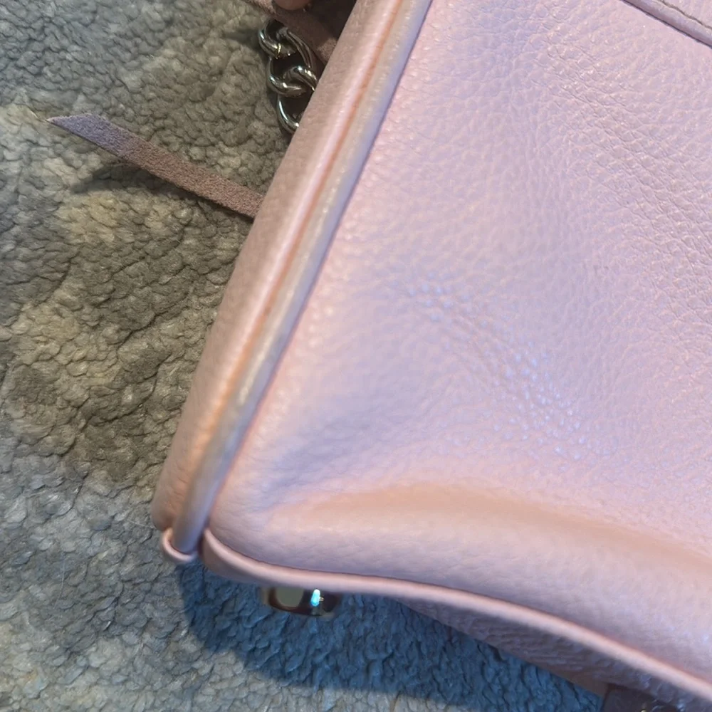 REBECCA MINKOFF Peony Pink Leather Mini Mac Crossbody